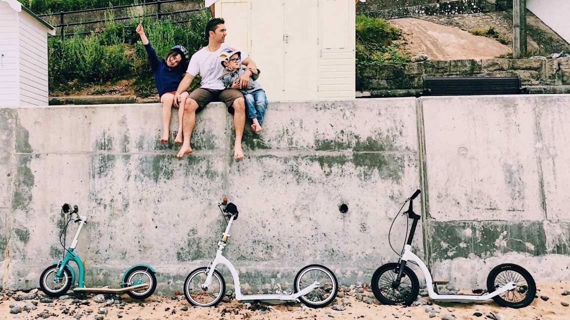 Scooters for mum, dad and kids, Award-winning kick-scooters from British company| Pneumatic big wheels